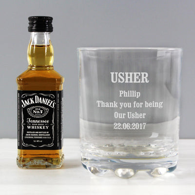 Personalised Tumbler and Whiskey Miniature Set