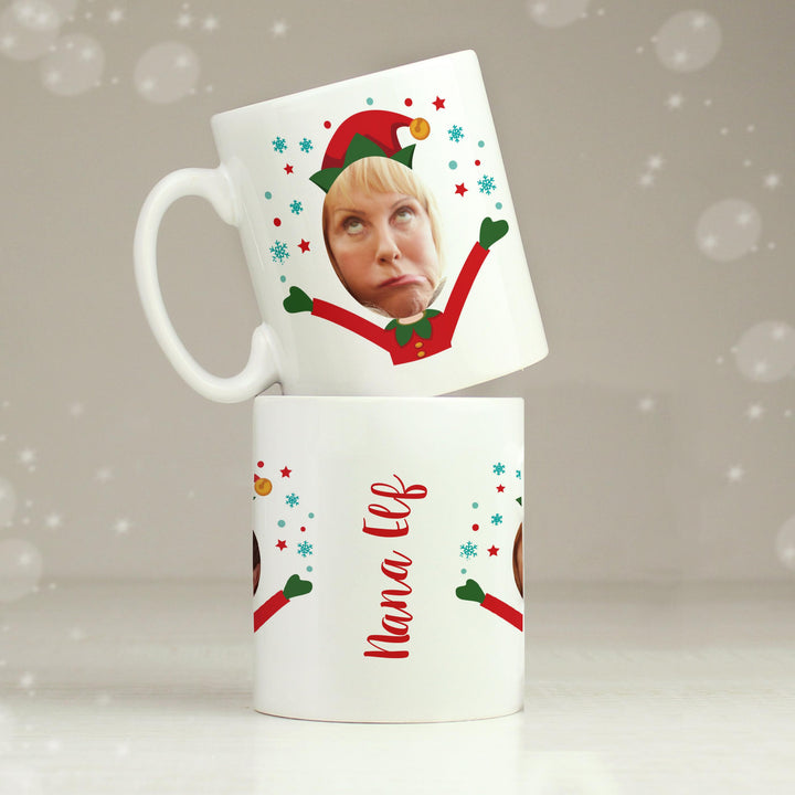 Personalised Photo Upload Christmas Elf Mug - alternative view