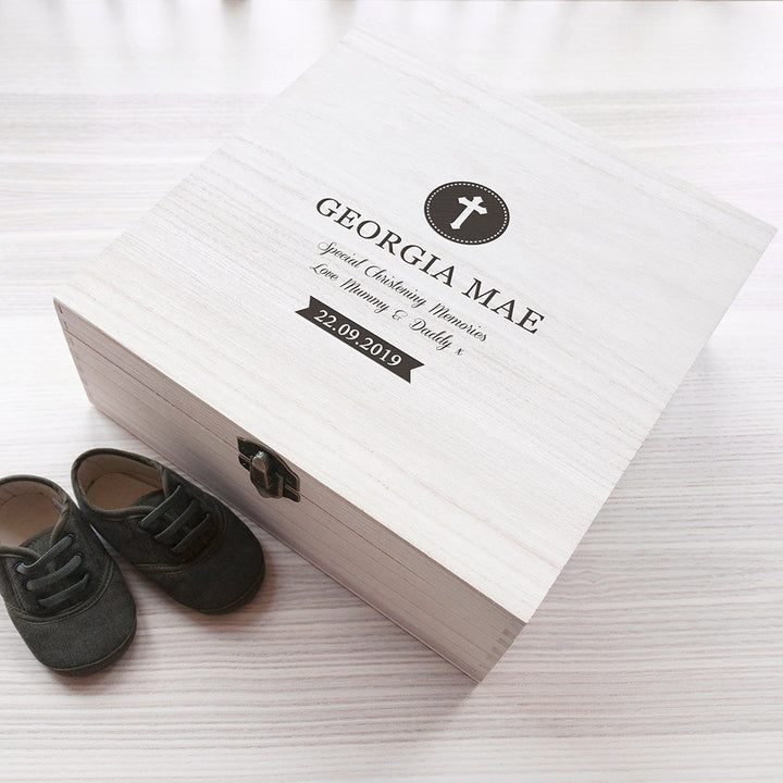 Personalised Christening Memory Box With Special Message