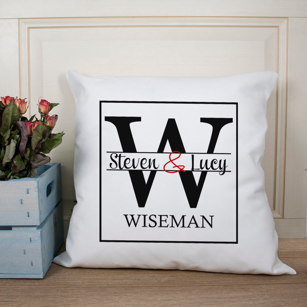 Personalised Couple Monogram Cushion Cover