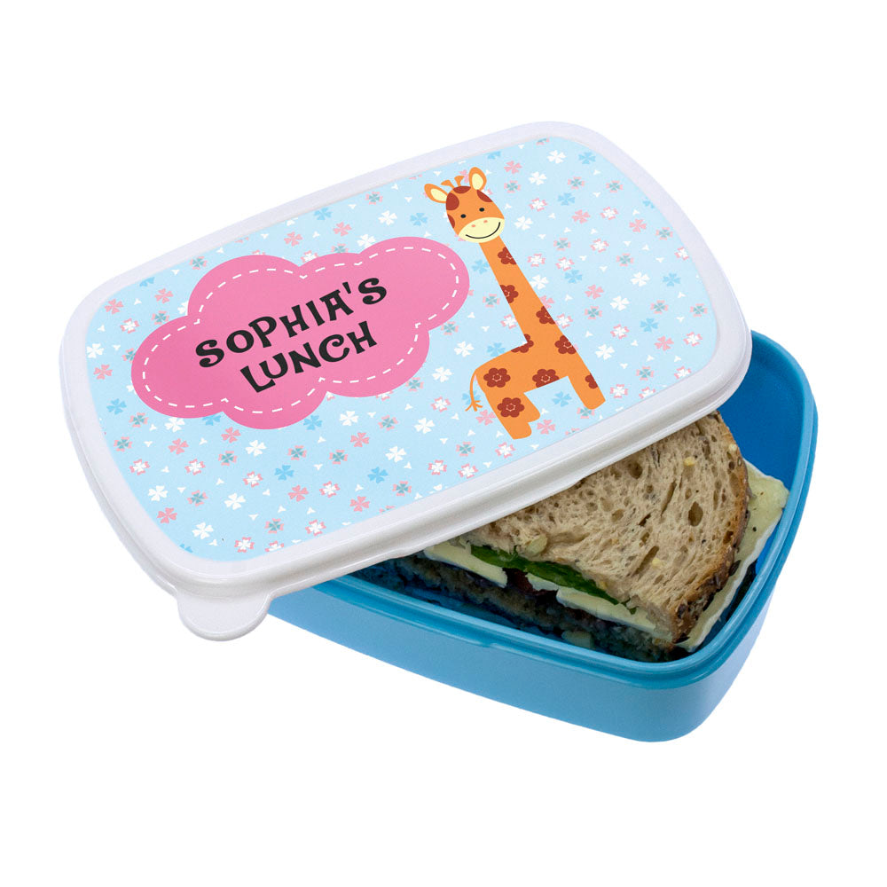 Personalised Cute Giraffe Character Lunch Box