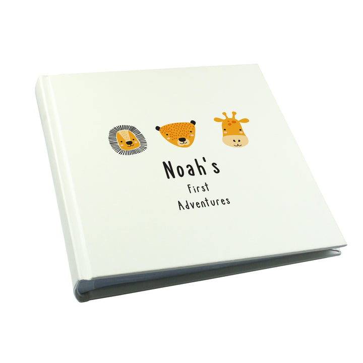 Personalised Scandi Safari Animals Square Photo Album, The Personal Shop, personalised gifts
