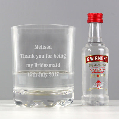 Personalised Tumbler and Smirnoff Vodka Miniature Set