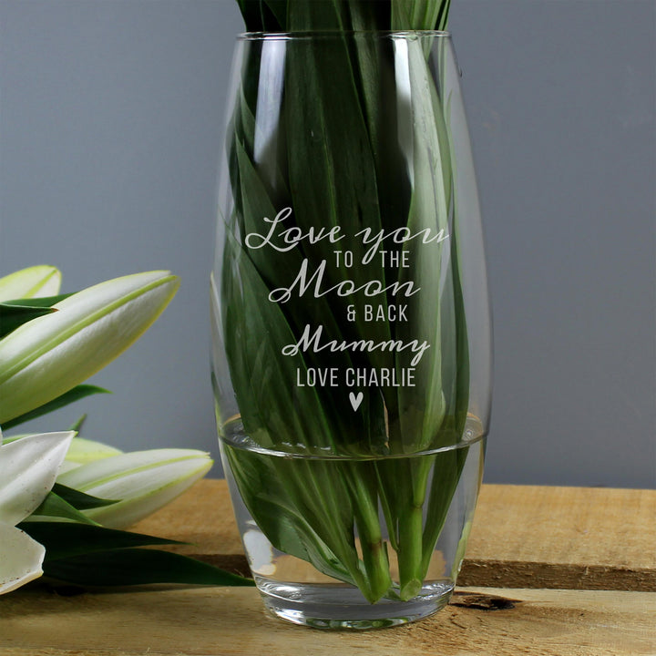 Personalised Love You To The Moon and Back Bullet Vase – alternative view