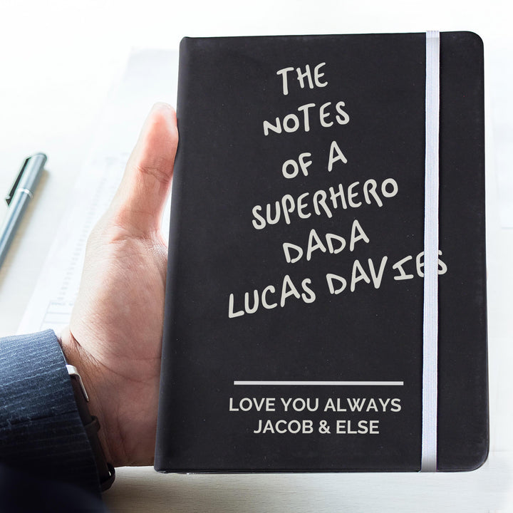 Personalised Free Text Black Hardback Notebook – alternative view
