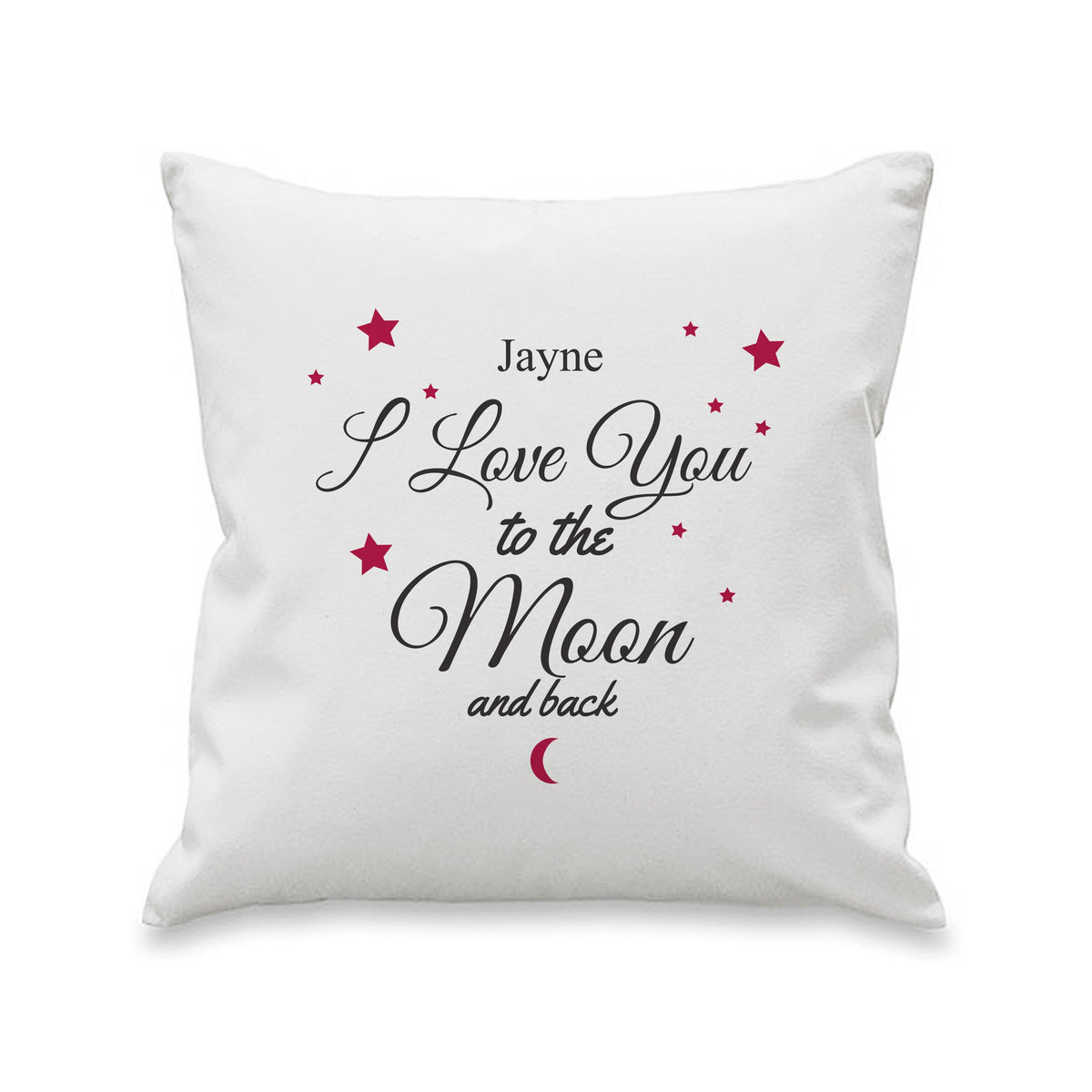 Personalised To The Moon & Back White Cushion, The Personal Shop, personalised gifts