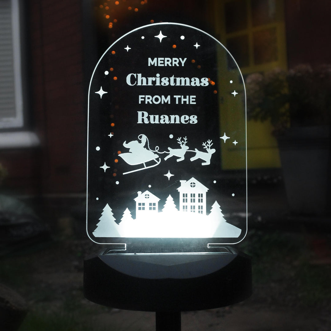 Personalised Christmas Outdoor Solar Light – alternative view