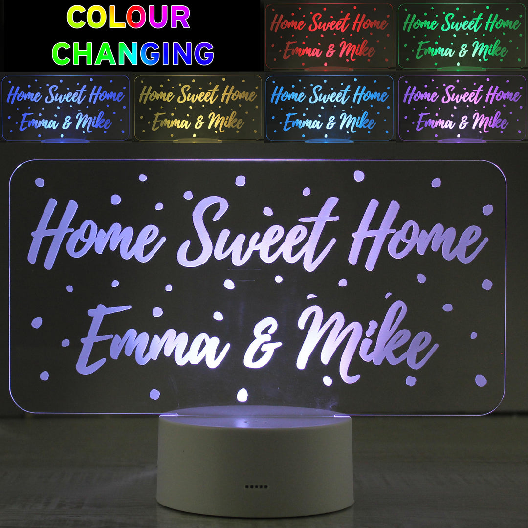 Personalised Polka-dot Message LED Colour Changing Night Light – alternative view