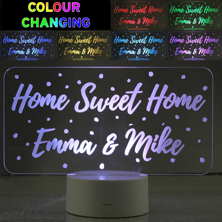 Personalised Polka-dot Message LED Colour Changing Night Light – alternative view