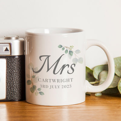 Personalised Botanical Mrs Mug