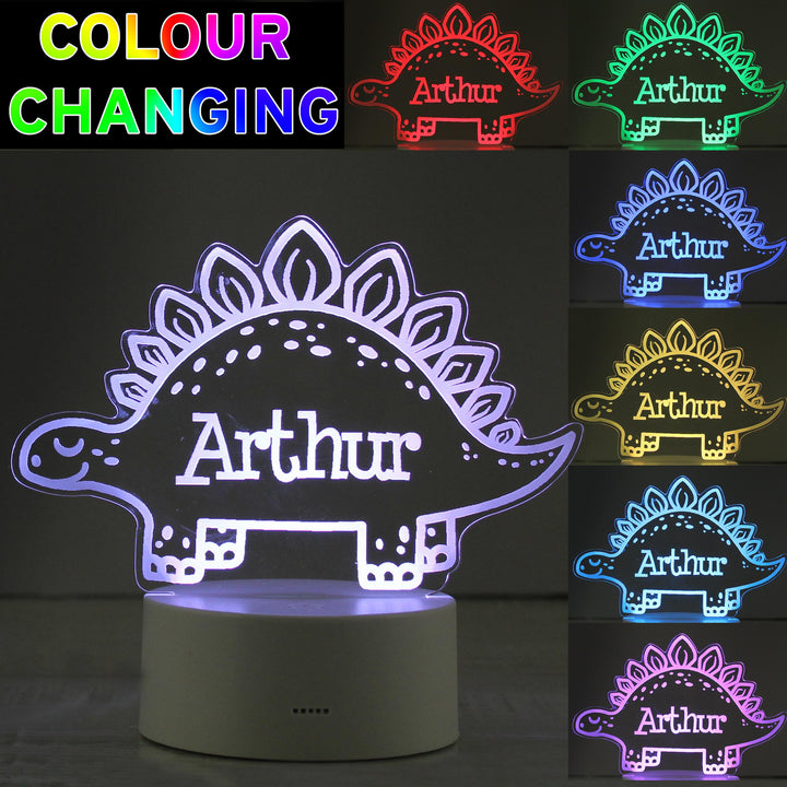 Personalised Dinosaur LED Colour Changing Night Light – alternative view