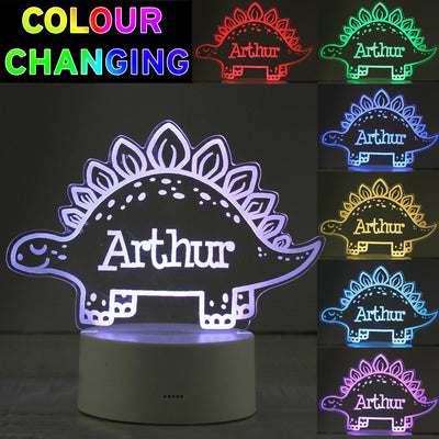 Personalised Dinosaur LED Colour Changing Night Light