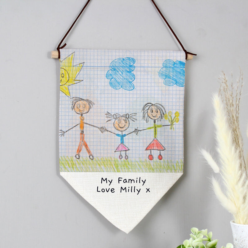 Personalised Childrens Drawing Photo Upload Hanging Banner