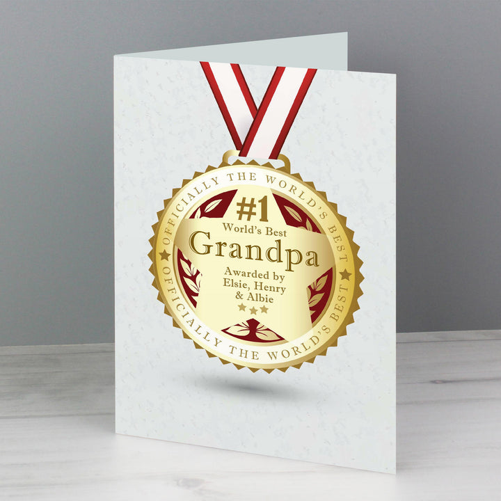 Personalised Number 1 Medal Card – alternative view