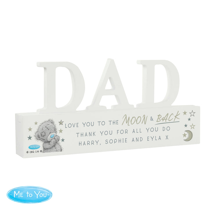 Personalised Me To You Moon and Back Wooden Dad Ornament – alternative view