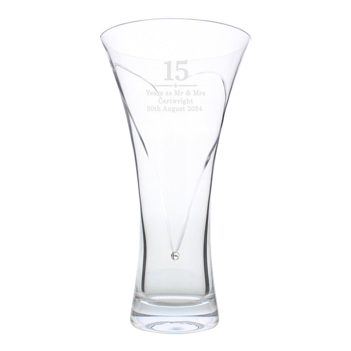Personalised Special Year Diamante Heart Vase, The Personal Shop, personalised gifts