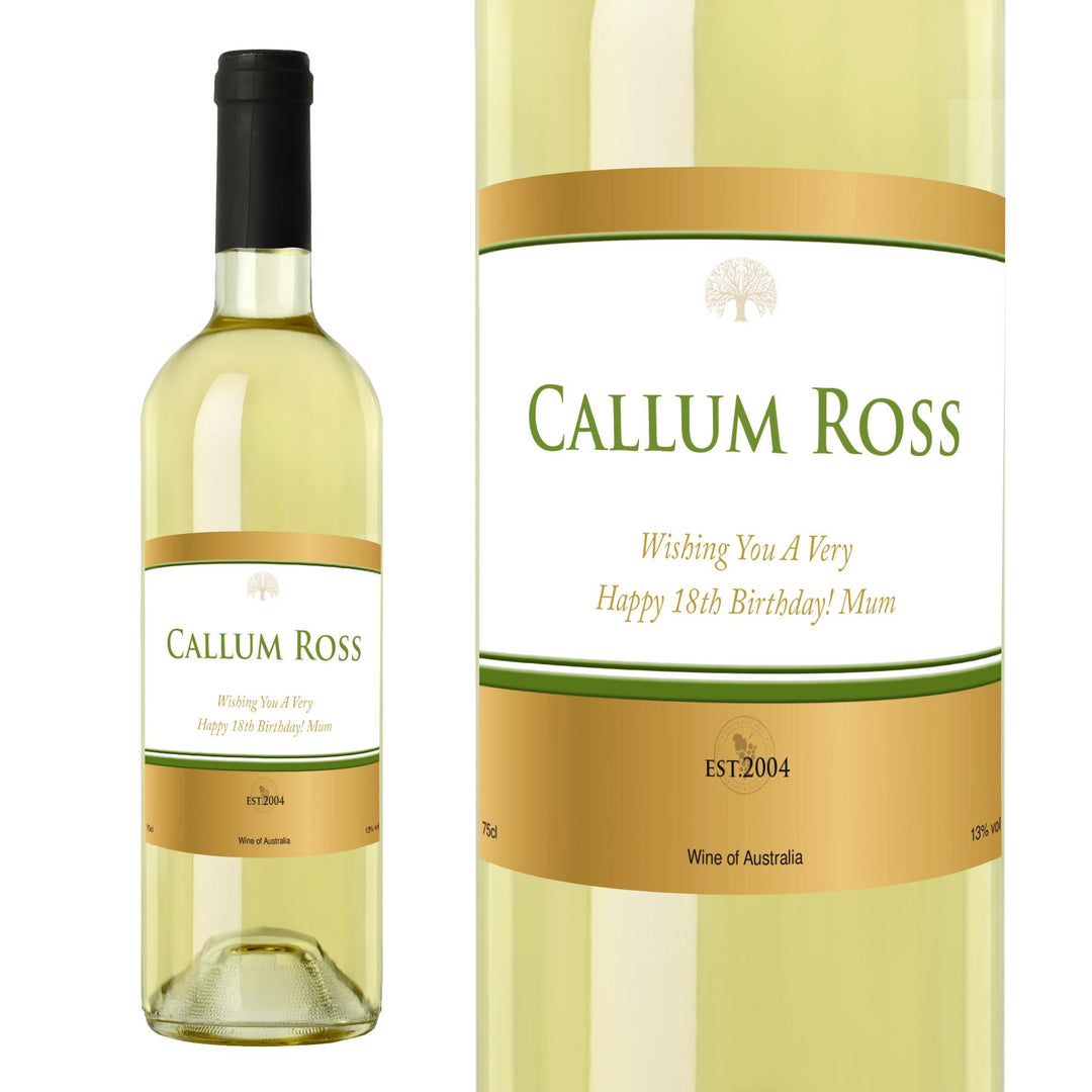 Personalised Gold Label White Wine – alternative view