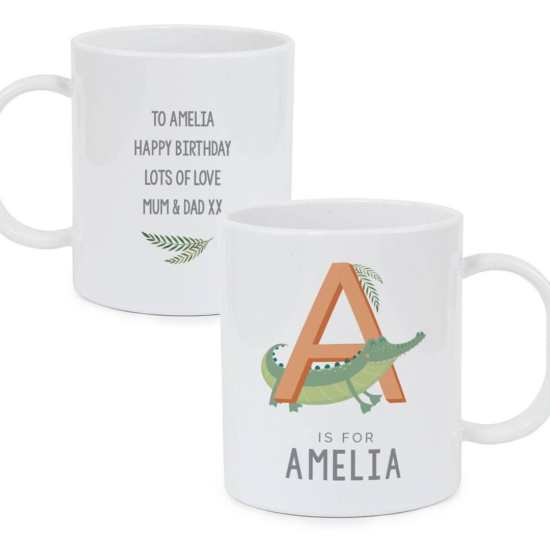 Personalised Animal Alphabet Plastic Mug – alternative view