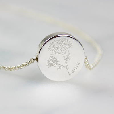 Personalised November Birth Flower Necklace and Box