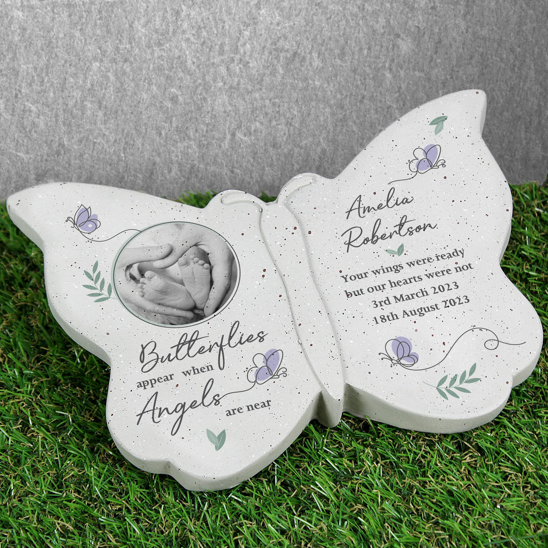 Personalised Butterflies Appear Photo Upload Memorial Resin Butterfly – alternative view