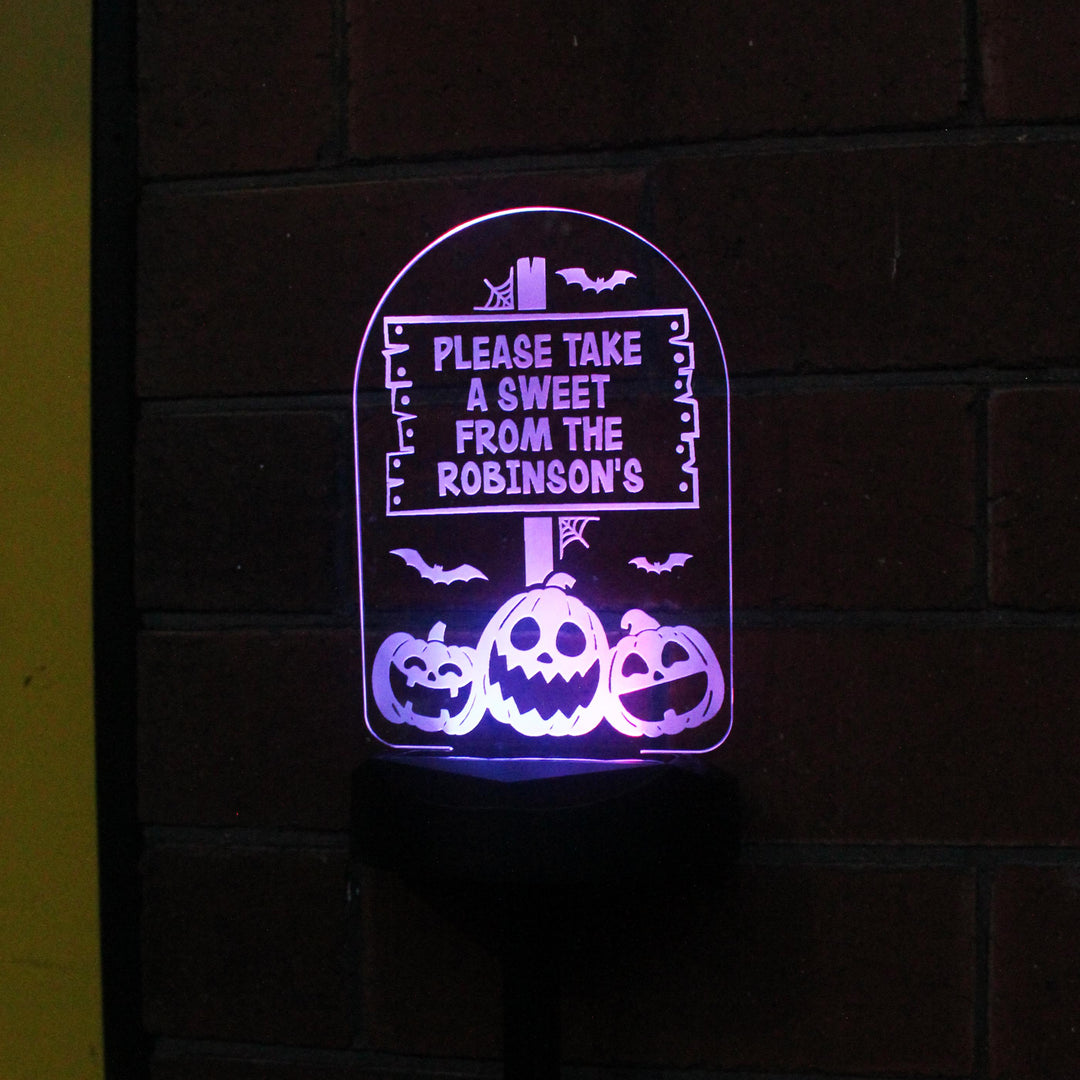 Personalised Pumpkin Patch Halloween Solar Light – alternative view