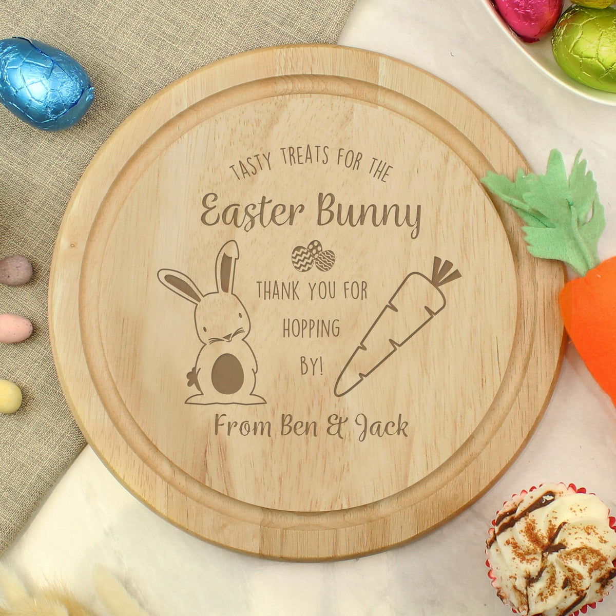 Personalised Easter Bunny Treat Board – alternative view