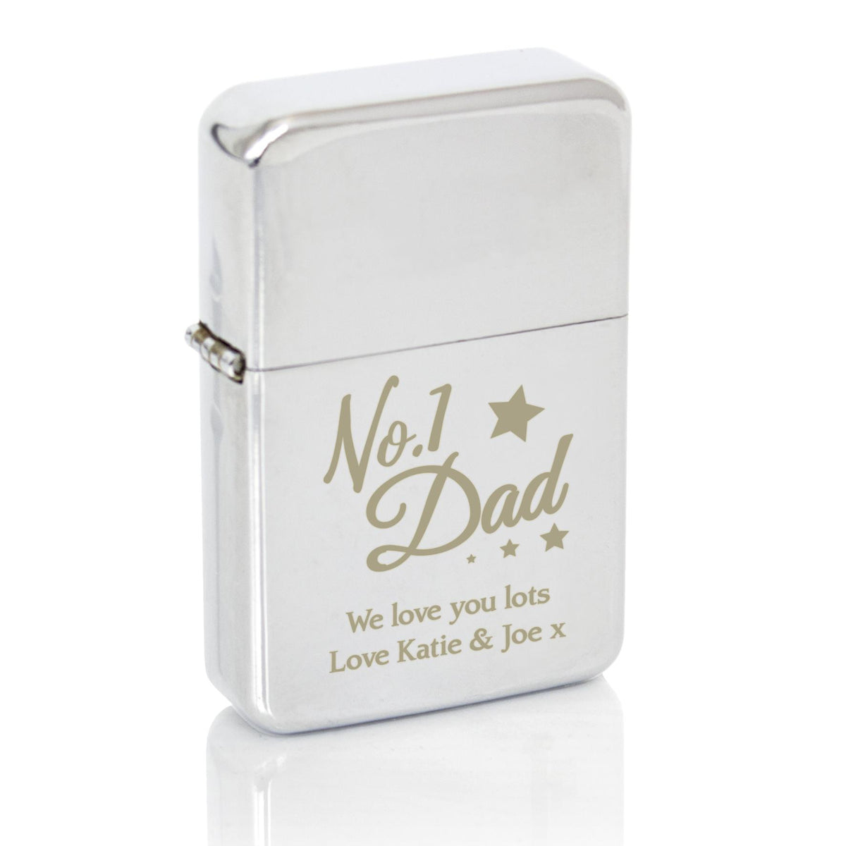 Personalised No.1 Dad Silver Lighter, The Personal Shop, personalised gifts