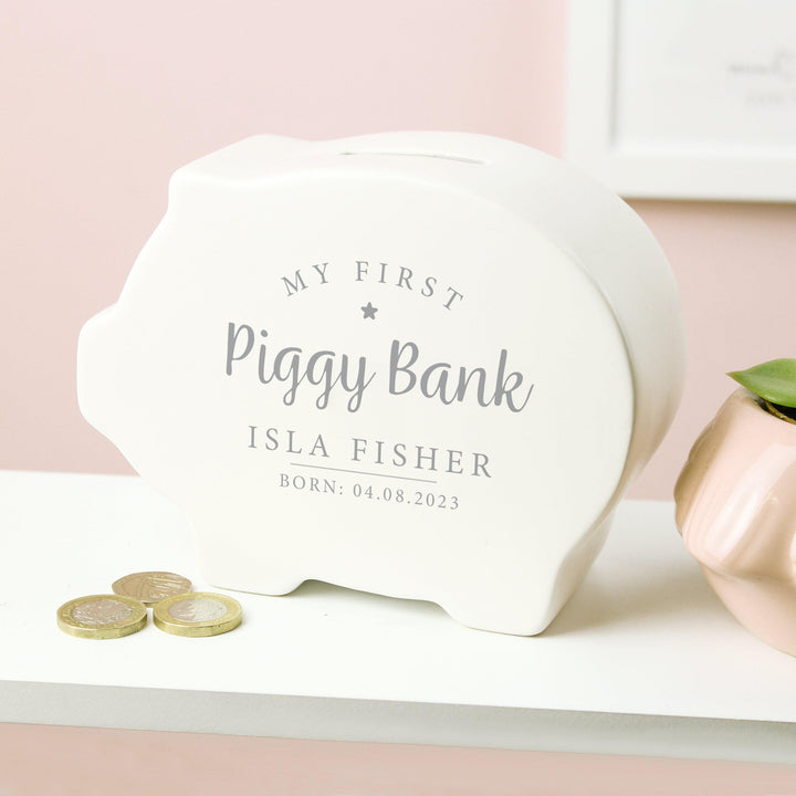 Personalised My First Piggy Bank – alternative view