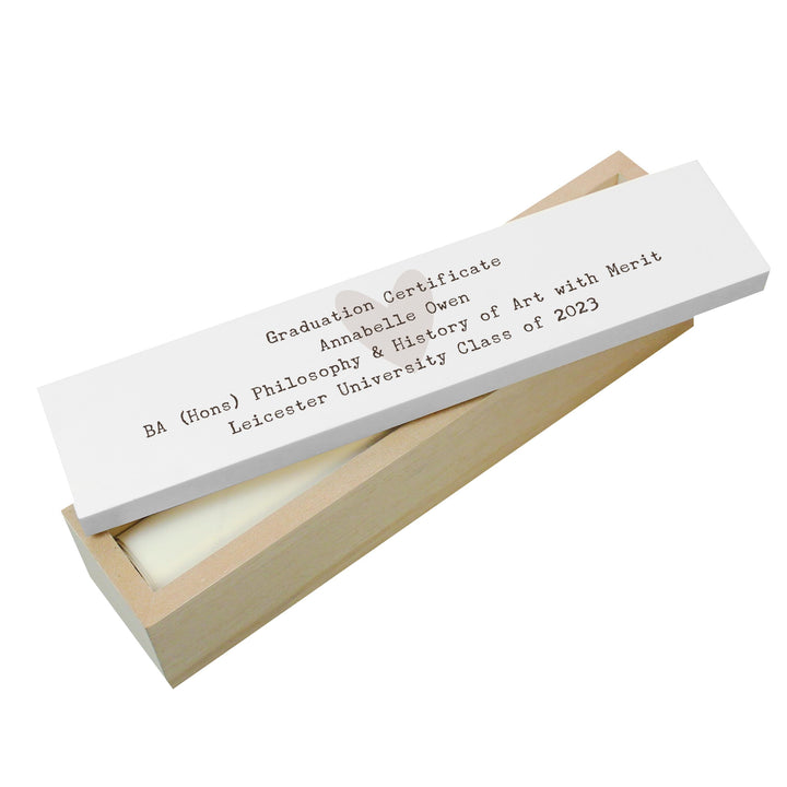 Personalised Free Text Wooden Certificate Holder – alternative view
