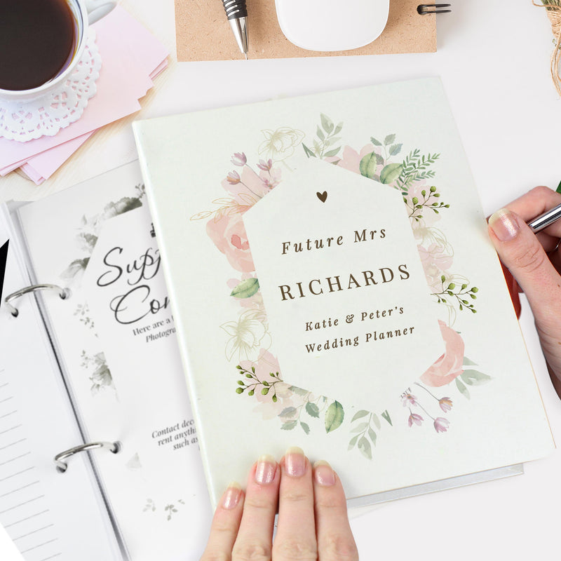 Personalised Floral Watercolour Wedding Planner