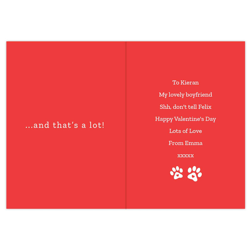 Personalised I love You More than the Cat Card