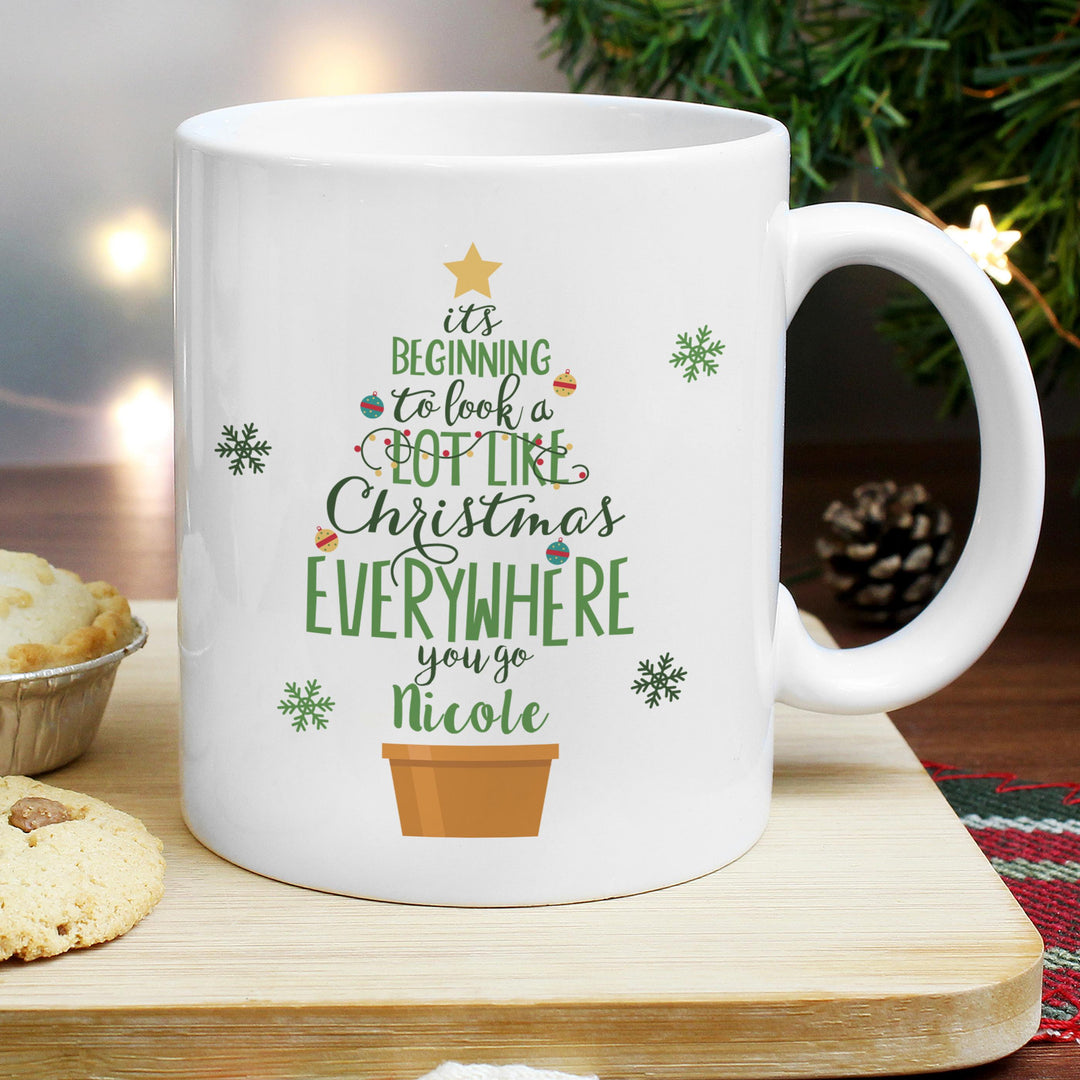 Personalised Its Beginning To Look A Lot Like Xmas Mug – alternative view