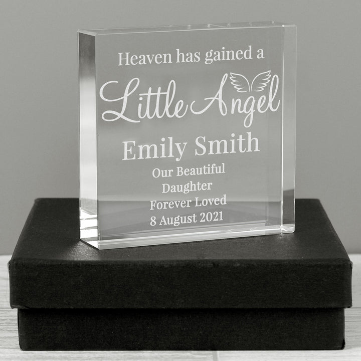 Personalised Little Angel Large Crystal Token – alternative view