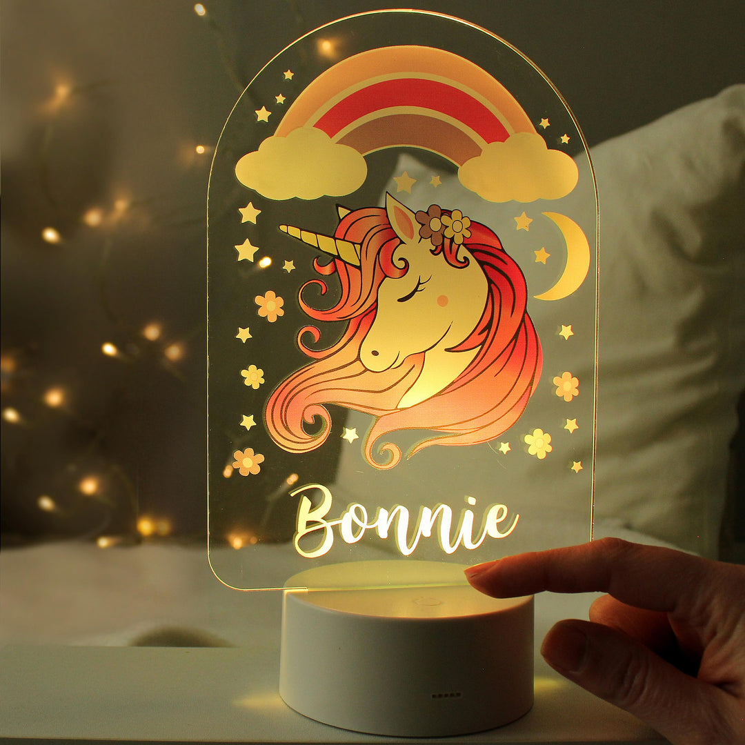 Personalised Pink Unicorn LED Colour Changing Night Light – alternative view