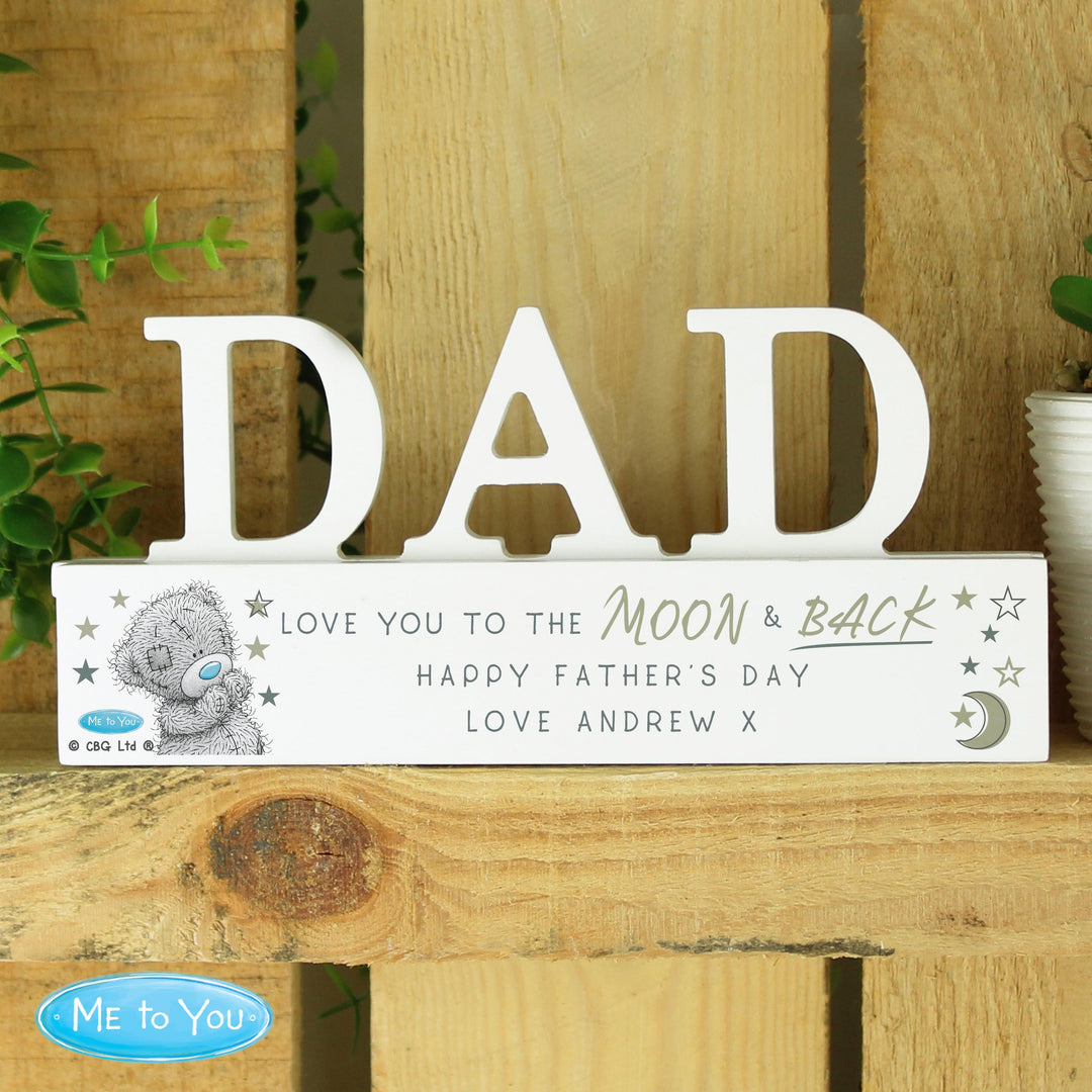 Personalised Me To You Moon and Back Wooden Dad Ornament – alternative view
