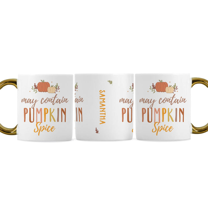Personalised Pumpkin Spice Gold Handle Mug – alternative view