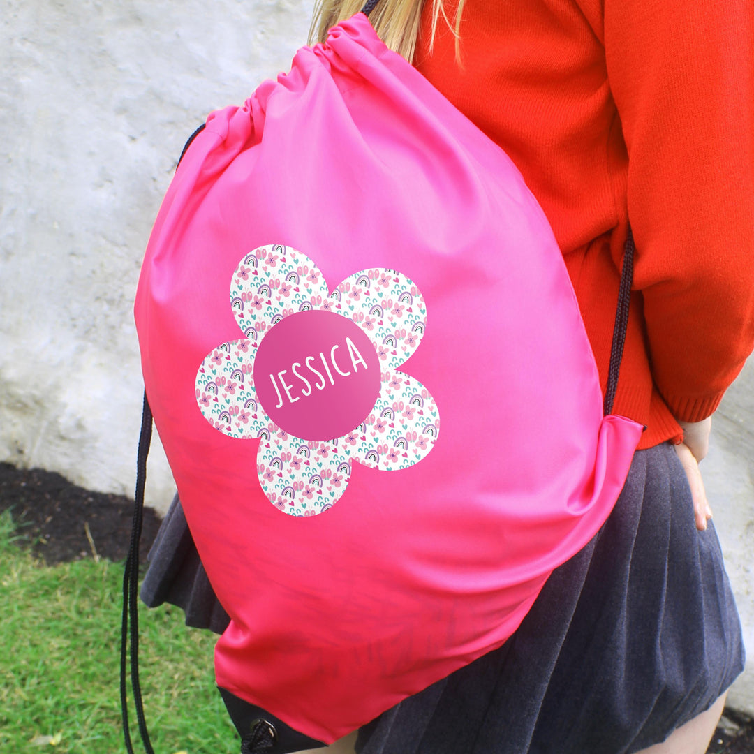 Personalised Flower Pink Kit Bag – alternative view