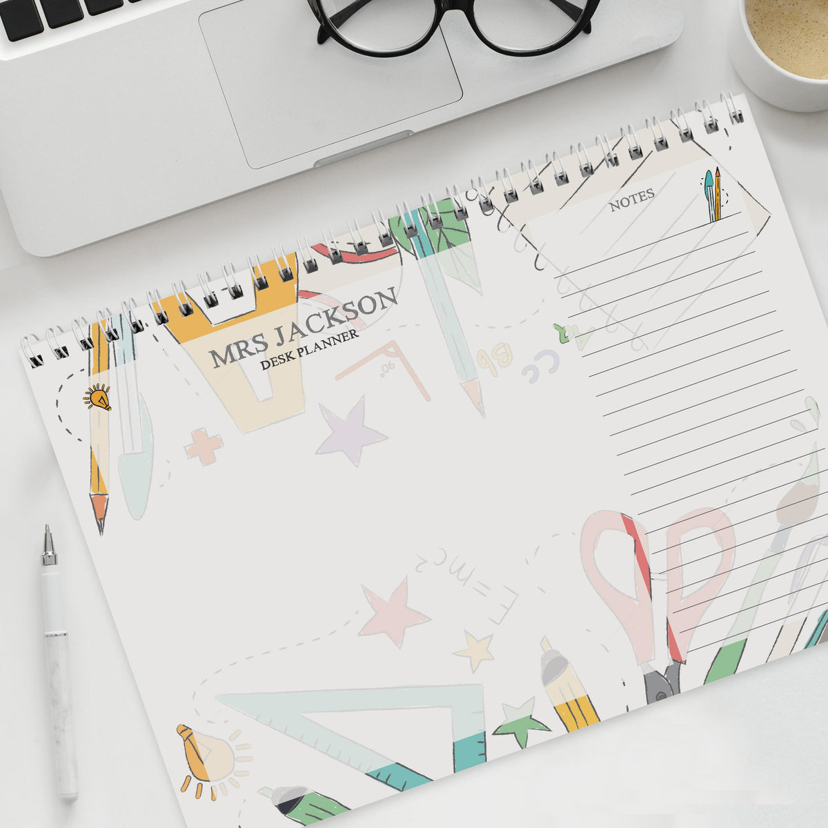 Personalised Teacher A4 Desk Planner – alternative view