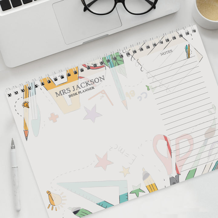 Personalised Teacher A4 Desk Planner – alternative view