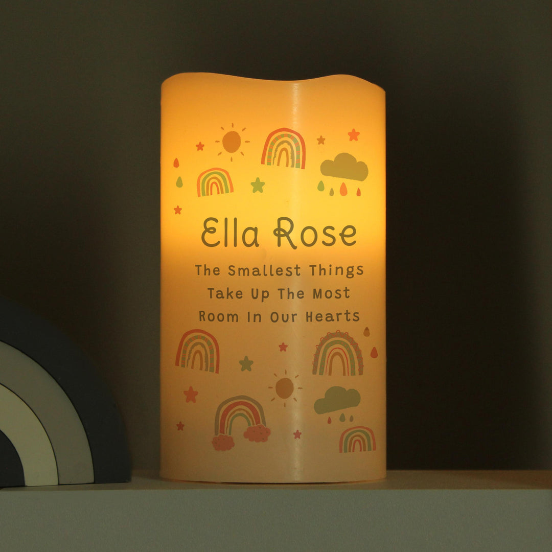 Personalised Rainbow LED Candle – alternative view