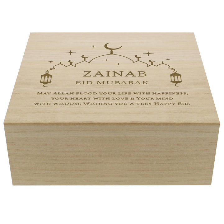 Personalised Eid Large Wooden Keepsake Box – alternative view