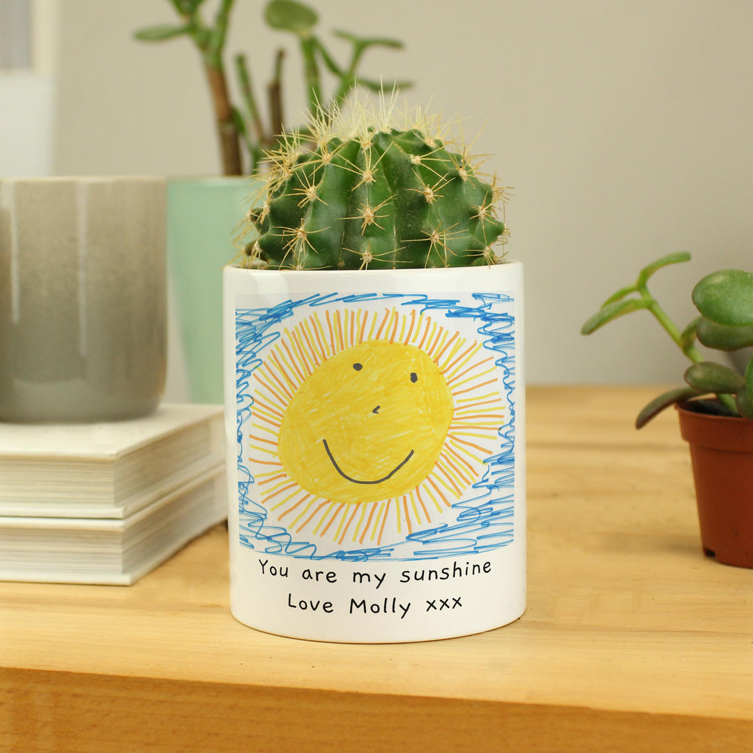 Personalised Childrens Drawing Photo Storage Pot - alternative view