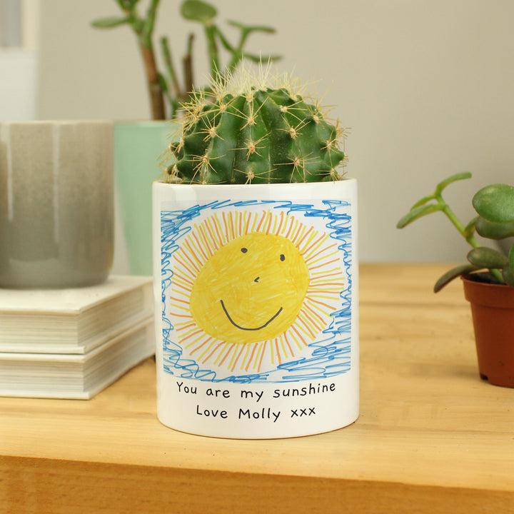Personalised Childrens Drawing Photo Storage Pot - alternative view