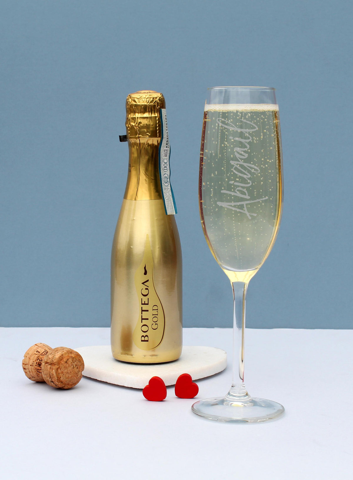 Personalised Flute & Mini Gold Bottega Prosecco Set