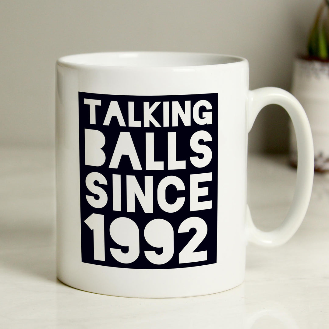 Personalised Talking Balls Since Mug, The Personal Shop, personalised gifts