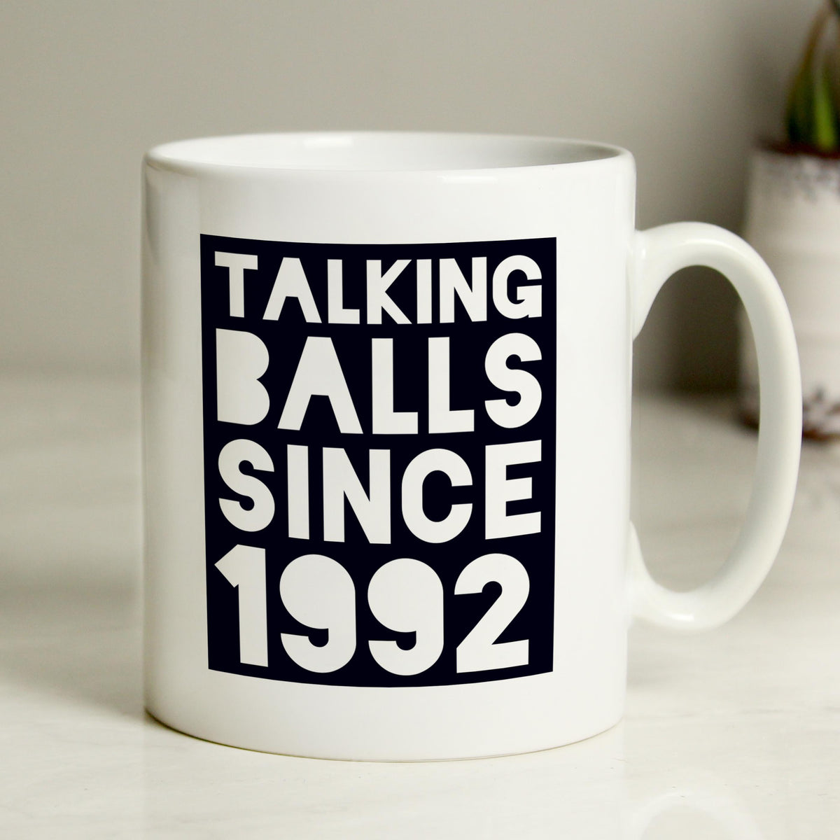 Personalised Talking Balls Since Mug, The Personal Shop, personalised gifts