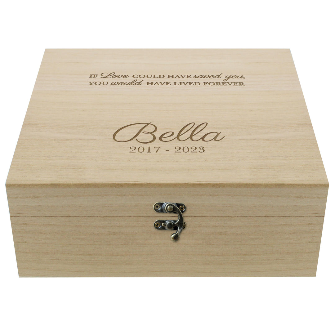 Personalised Dog Memorial Large Wooden Keepsake Box – alternative view
