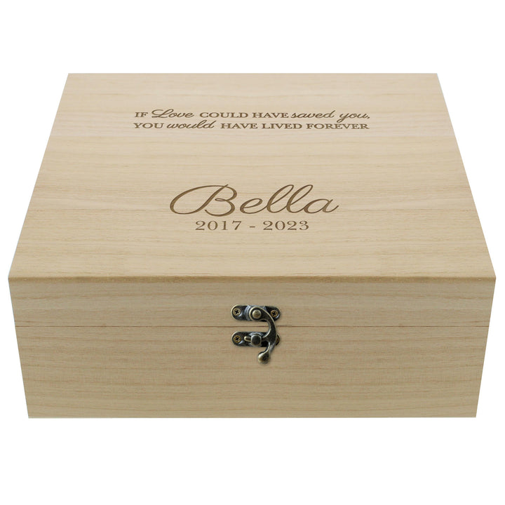 Personalised Dog Memorial Large Wooden Keepsake Box – alternative view