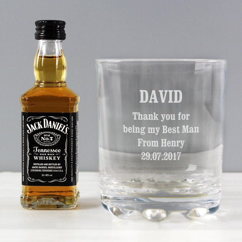 Personalised Tumbler and Whiskey Miniature Set