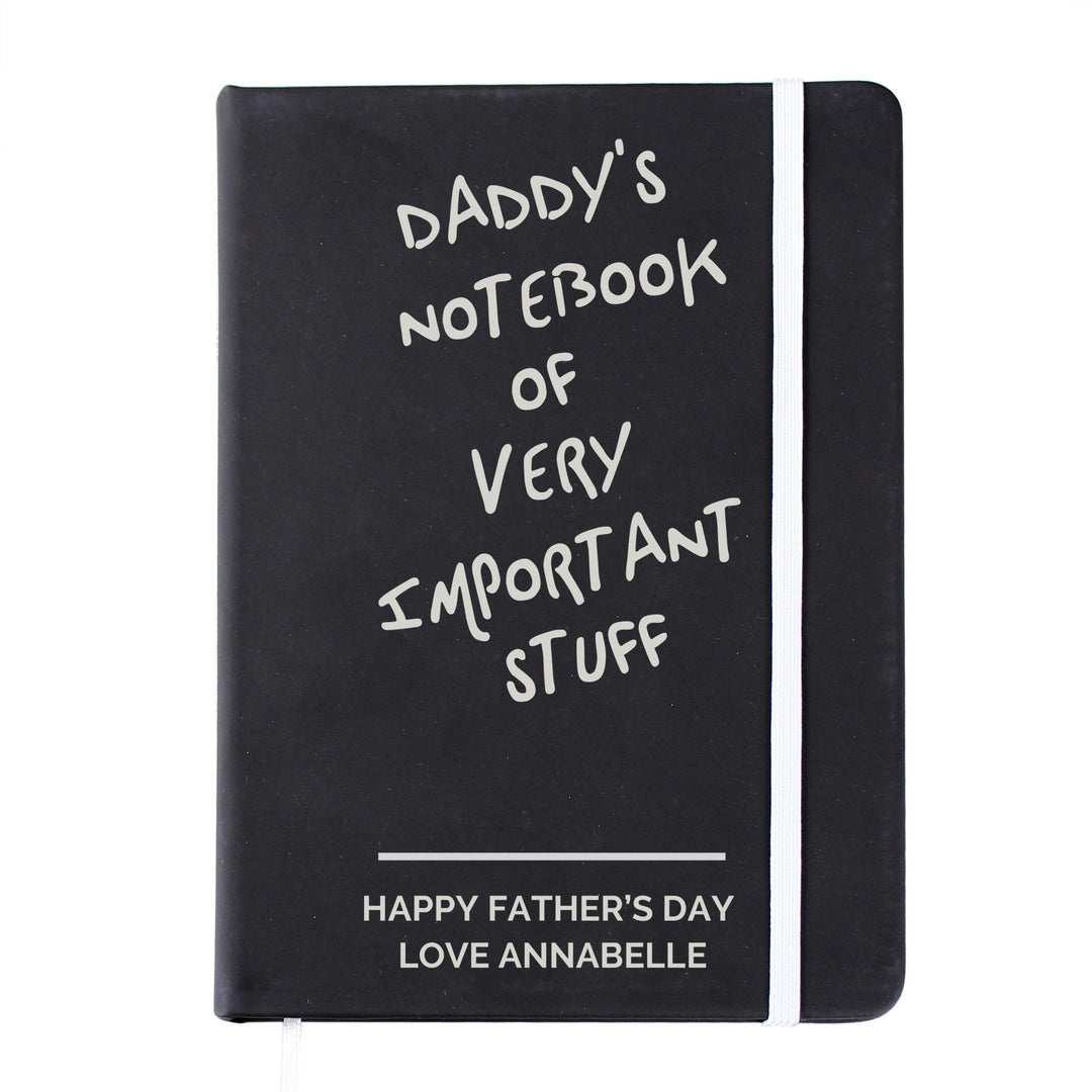 Personalised Free Text Black Hardback Notebook – alternative view